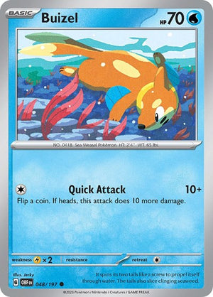 Pokemon TCG - SV03: Obsidian Flames - Buizel - 048/197 - Reverse Holofoil