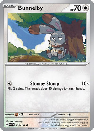 Pokemon TCG - SV03: Obsidian Flames - Bunnelby - 175/197