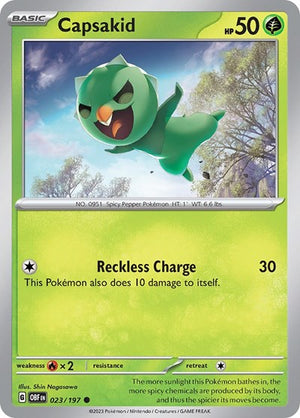 Pokemon TCG - SV03: Obsidian Flames - Capsakid - 023/197 - Reverse Holofoil