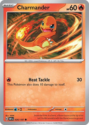 Pokemon TCG - SV03: Obsidian Flames - Charmander - 026/197 - Playset (4x)