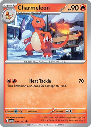 Pokemon TCG - SV03: Obsidian Flames - Charmeleon - 027/197 - Reverse Holofoil - Playset (4x)