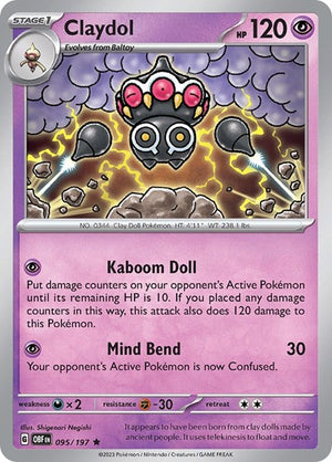 Pokemon TCG - SV03: Obsidian Flames - Claydol - 095/197 - Reverse Holofoil