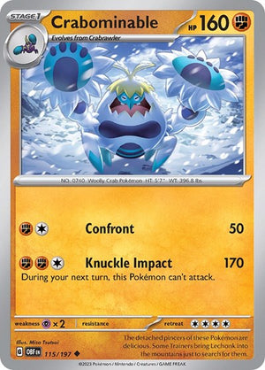 Pokemon TCG - SV03: Obsidian Flames - Crabominable - 115/197 - Reverse Holofoil