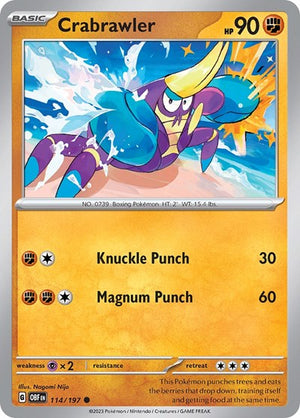 Pokemon TCG - SV03: Obsidian Flames - Crabrawler - 114/197
