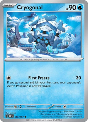 Pokemon TCG - SV03: Obsidian Flames - Cryogonal - 055/197