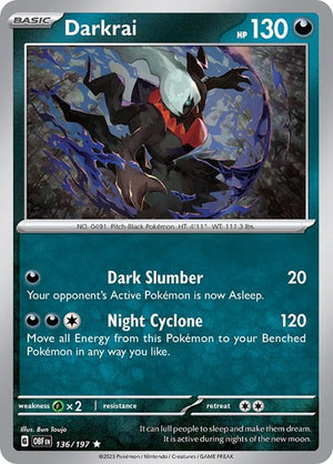 Pokemon TCG - SV03: Obsidian Flames - Darkrai - 136/197 - Reverse Holofoil
