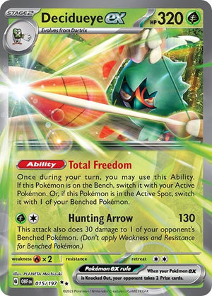 Pokemon TCG - SV03: Obsidian Flames - Decidueye ex - 015/197 - Holofoil