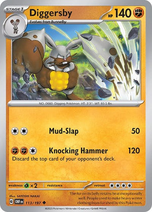 Pokemon TCG - SV03: Obsidian Flames - Diggersby - 113/197 - Reverse Holofoil