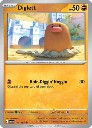 Pokemon TCG - SV03: Obsidian Flames - Diglett - 103/197