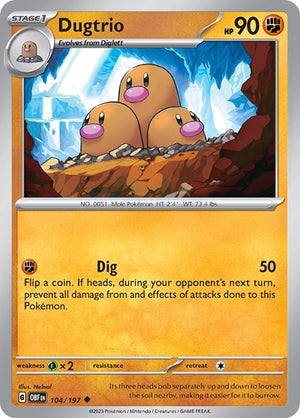 Pokemon TCG - SV03: Obsidian Flames - Dugtrio - 104/197