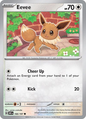 Pokemon TCG - SV03: Obsidian Flames - Eevee - 166/197 - Reverse Holofoil