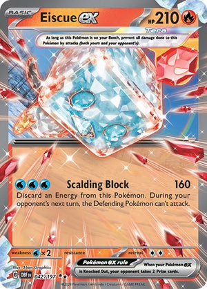 Pokemon TCG - SV03: Obsidian Flames - Eiscue ex - 042/197 - Holofoil