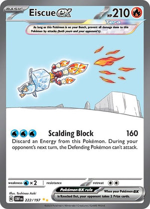 Pokemon TCG - SV03: Obsidian Flames - Eiscue ex - 222/197 - Holofoil