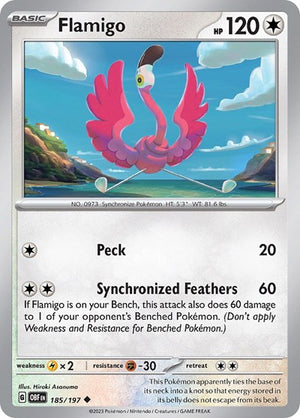 Pokemon TCG - SV03: Obsidian Flames - Flamigo - 185/197 - Reverse Holofoil