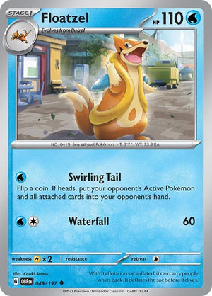 Pokemon TCG - SV03: Obsidian Flames - Floatzel - 049/197 - Reverse Holofoil