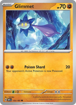Pokemon TCG - SV03: Obsidian Flames - Glimmet - 122/197 - Reverse Holofoil