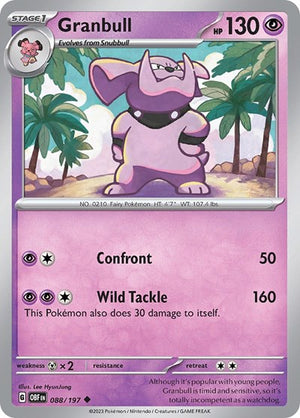 Pokemon TCG - SV03: Obsidian Flames - Granbull - 088/197 - Reverse Holofoil