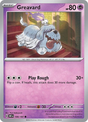 Pokemon TCG - SV03: Obsidian Flames - Greavard - 100/197