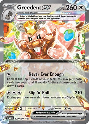Pokemon TCG - SV03: Obsidian Flames - Greedent ex - 179/197 - Holofoil