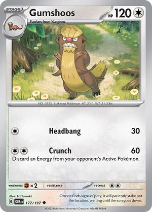 Pokemon TCG - SV03: Obsidian Flames - Gumshoos - 177/197 - Reverse Holofoil