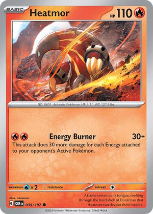 Pokemon TCG - SV03: Obsidian Flames - Heatmor - 039/197 - Reverse Holofoil