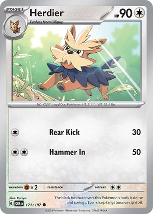 Pokemon TCG - SV03: Obsidian Flames - Herdier - 171/197