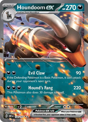 Pokemon TCG - SV03: Obsidian Flames - Houndoom ex - 134/197 - Holofoil