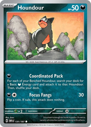 Pokemon TCG - SV03: Obsidian Flames - Houndour - 131/197 - Reverse Holofoil