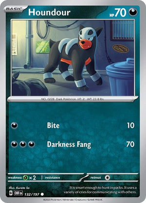 Pokemon TCG - SV03: Obsidian Flames - Houndour - 132/197 - Reverse Holofoil
