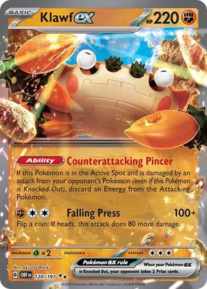 Pokemon TCG - SV03: Obsidian Flames - Klawf ex - 120/197 - Holofoil
