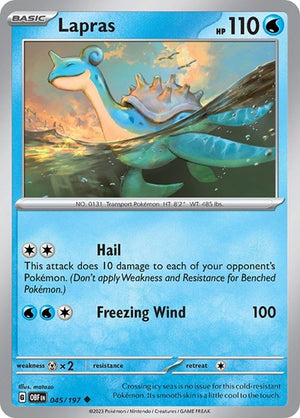 Pokemon TCG - SV03: Obsidian Flames - Lapras - 045/197