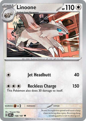 Pokemon TCG - SV03: Obsidian Flames - Linoone - 168/197