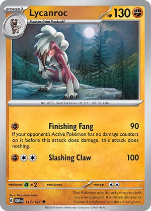 Pokemon TCG - SV03: Obsidian Flames - Lycanroc - 117/197