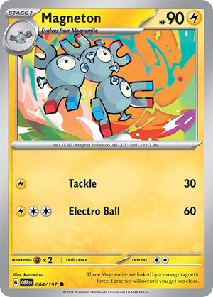 Pokemon TCG - SV03: Obsidian Flames - Magneton - 064/197 - Reverse Holofoil