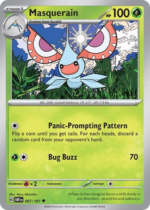 Pokemon TCG - SV03: Obsidian Flames - Masquerain - 007/197 - Reverse Holofoil