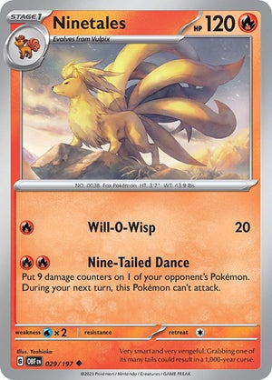 Pokemon TCG - SV03: Obsidian Flames - Ninetales - 029/197 - Reverse Holofoil