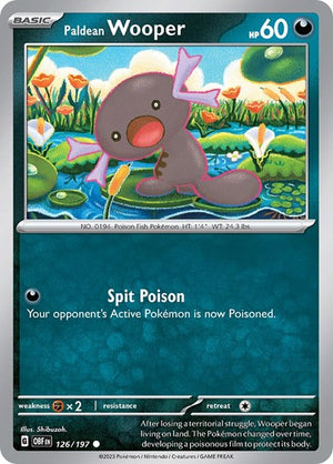 Pokemon TCG - SV03: Obsidian Flames - Paldean Wooper - 126/197 - Reverse Holofoil