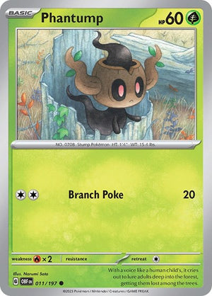 Pokemon TCG - SV03: Obsidian Flames - Phantump - 011/197 - Reverse Holofoil