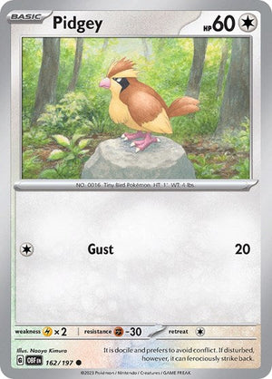 Pokemon TCG - SV03: Obsidian Flames - Pidgey - 162/197 - Reverse Holofoil - Playset (4x)