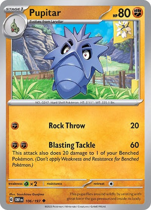 Pokemon TCG - SV03: Obsidian Flames - Pupitar - 106/197