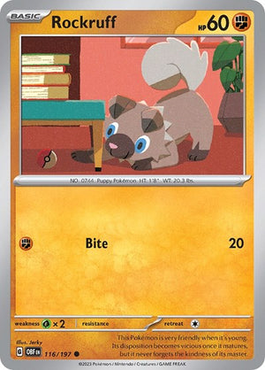 Pokemon TCG - SV03: Obsidian Flames - Rockruff - 116/197
