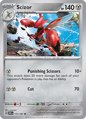 Pokemon TCG - SV03: Obsidian Flames - Scizor - 141/197 - Reverse Holofoil