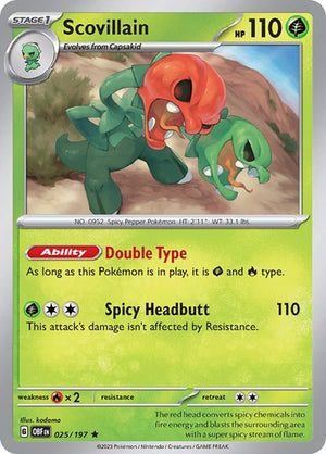 Pokemon TCG - SV03: Obsidian Flames - Scovillain - 025/197 - Holofoil