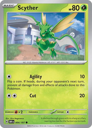 Pokemon TCG - SV03: Obsidian Flames - Scyther - 004/197