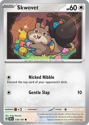 Pokemon TCG - SV03: Obsidian Flames - Skwovet - 178/197 - Reverse Holofoil