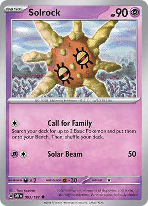 Pokemon TCG - SV03: Obsidian Flames - Solrock - 093/197 - Reverse Holofoil