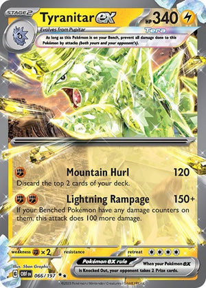 Pokemon TCG - SV03: Obsidian Flames - Tyranitar ex - 066/197 - Holofoil