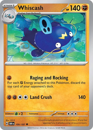 Pokemon TCG - SV03: Obsidian Flames - Whiscash - 109/197