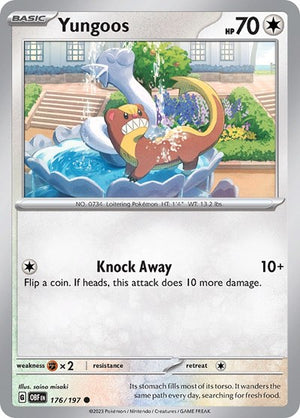 Pokemon TCG - SV03: Obsidian Flames - Yungoos - 176/197 - Reverse Holofoil