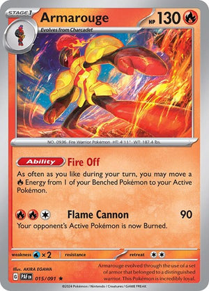 Pokemon TCG - SV: Paldean Fates - Armarouge - 015/091 - Holofoil